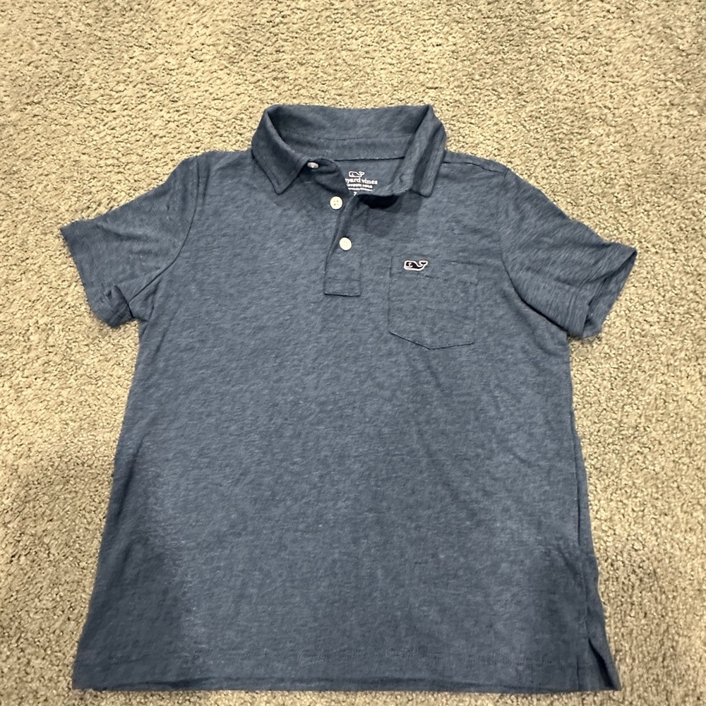 Vineyard Vines Kids Heathered Blue Polo